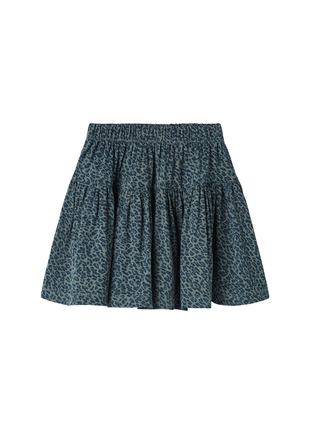 Mørkegrøn leopardmønstret nederdel til børn