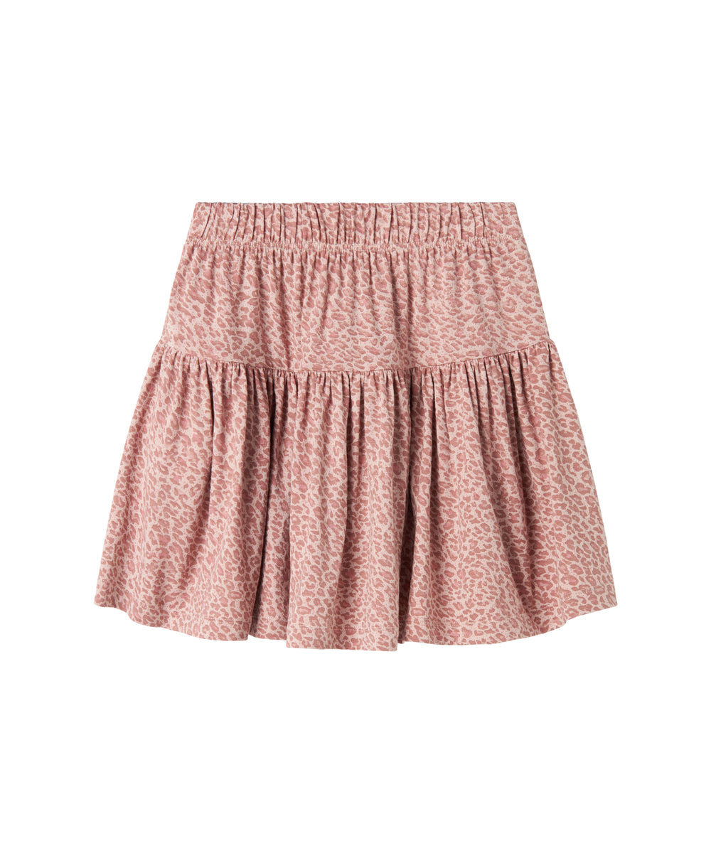 Lyserød leopardmønstret nederdel til børn