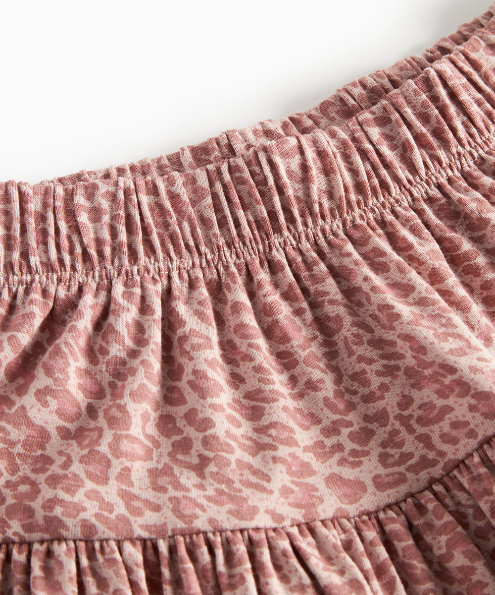 Lyserød leopardmønstret nederdel til børn
