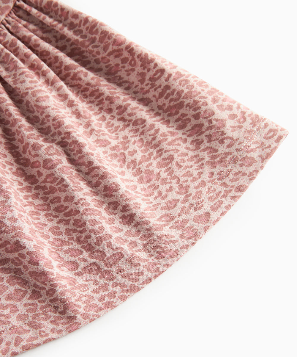 Lyserød leopardmønstret nederdel til børn