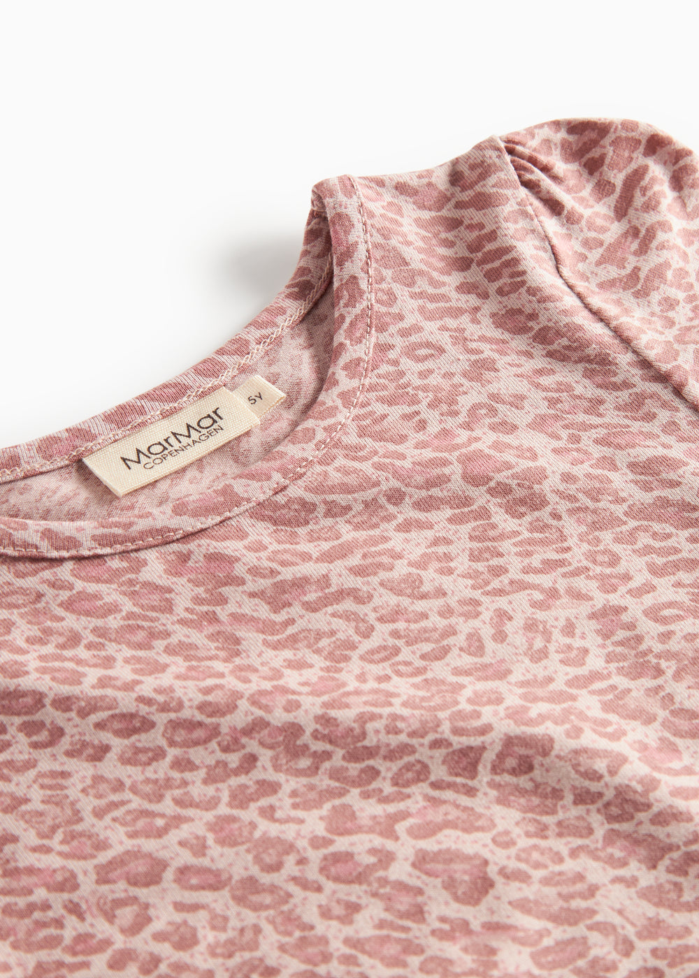 Lyserød leopardmønstret kjole med lange ærmer til børn