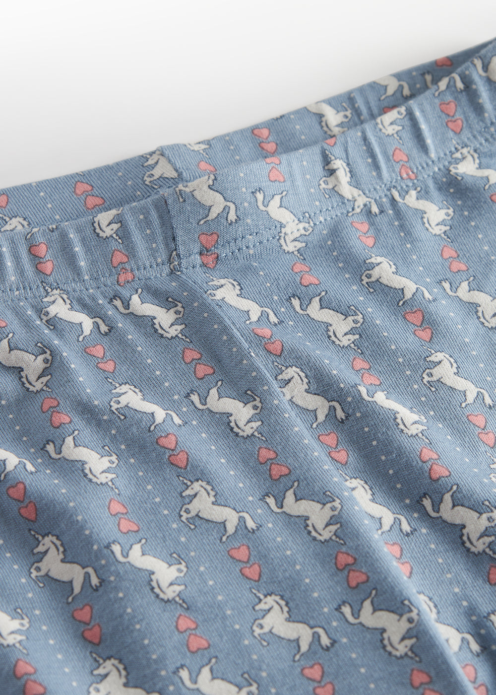 Blå leggings til børn med enhjørningemønster