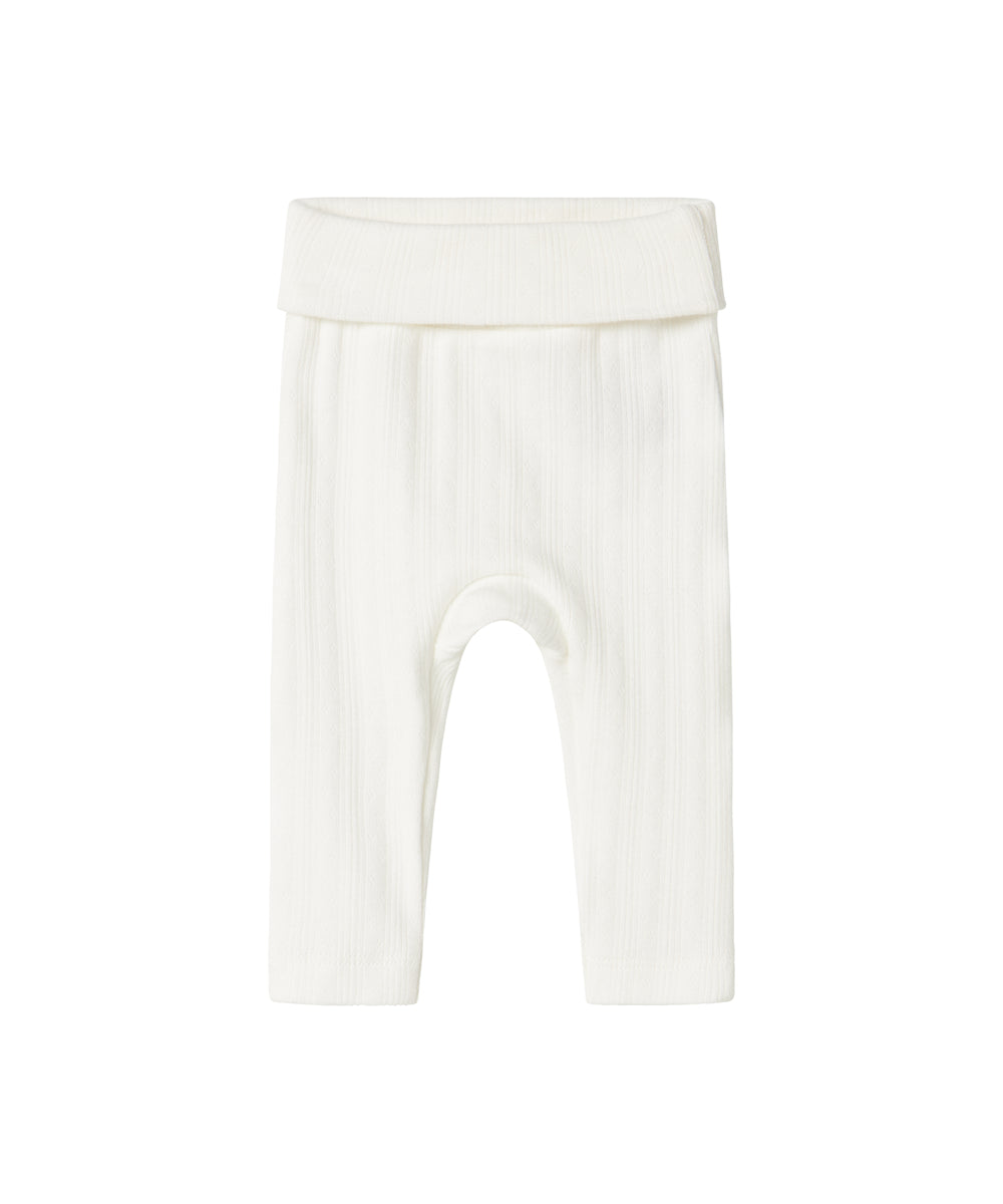 Hvide pointelle bukser til baby