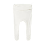 Hvide pointelle bukser med fødder til baby