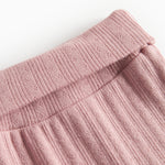 Rosa pointelle bukser til baby med fødder