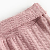 Rosa pointelle bukser til baby med fødder