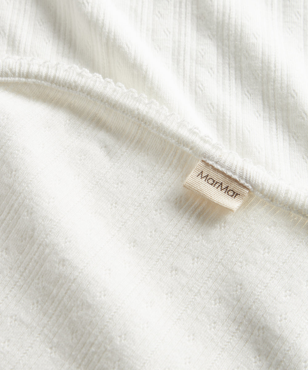 Hvid pointelle babytæppe