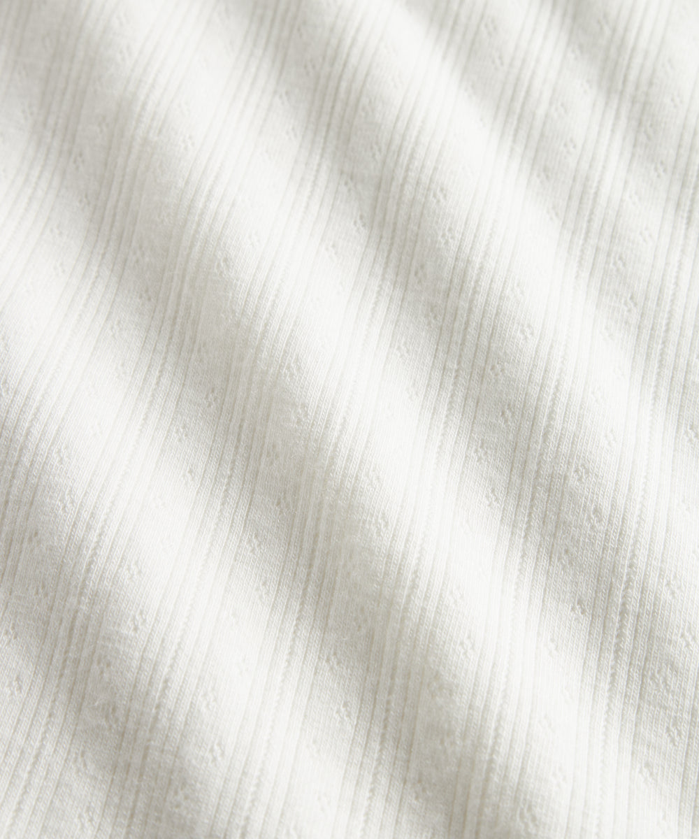 Hvid pointelle babytæppe