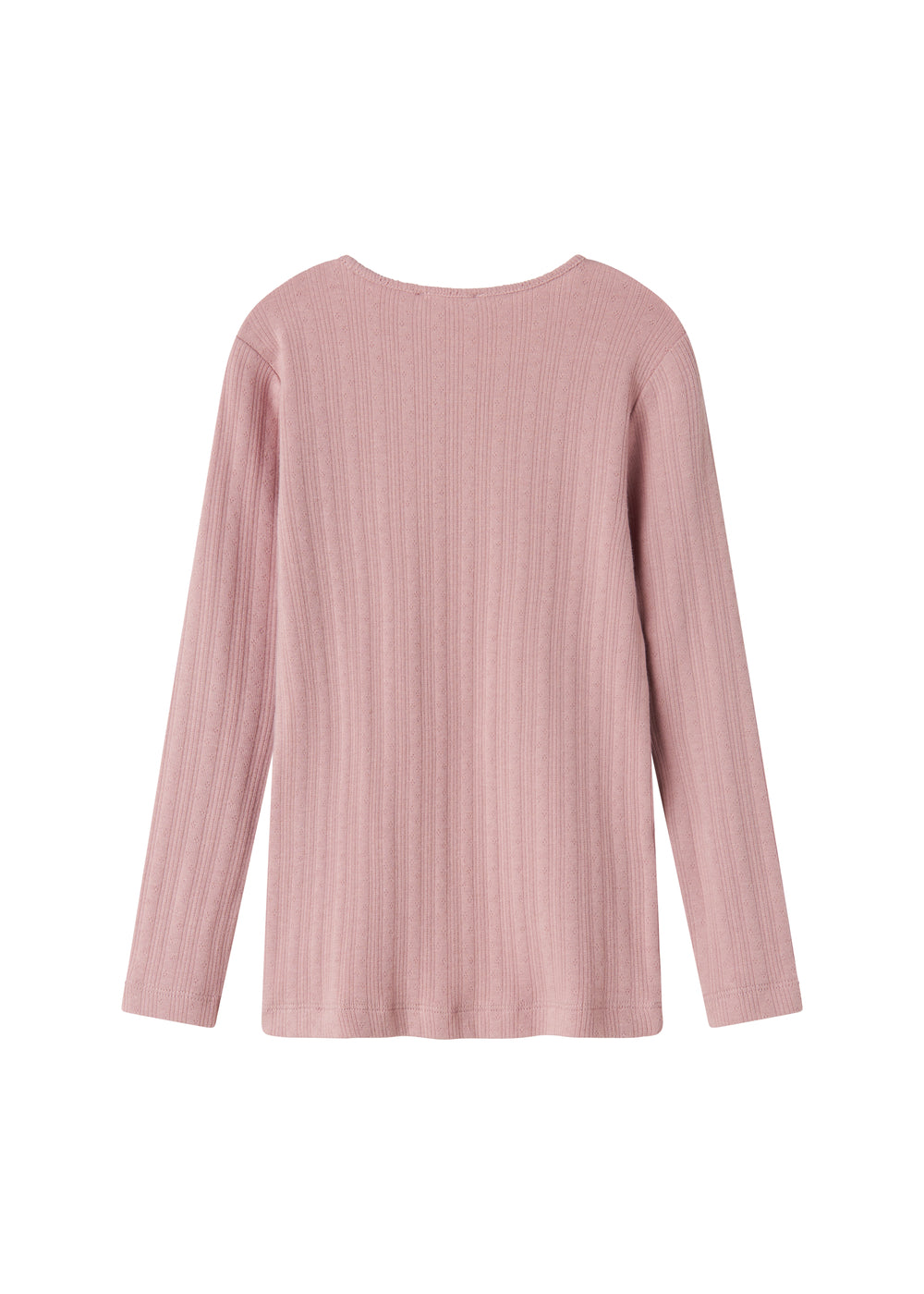 Rosa pointelle bluse til børn med lange ærmer
