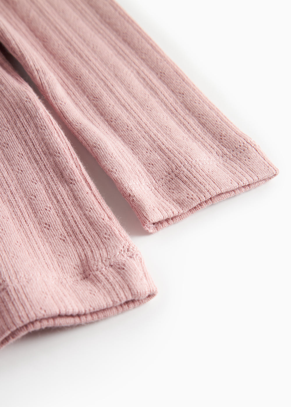 Rosa pointelle bluse til børn med lange ærmer