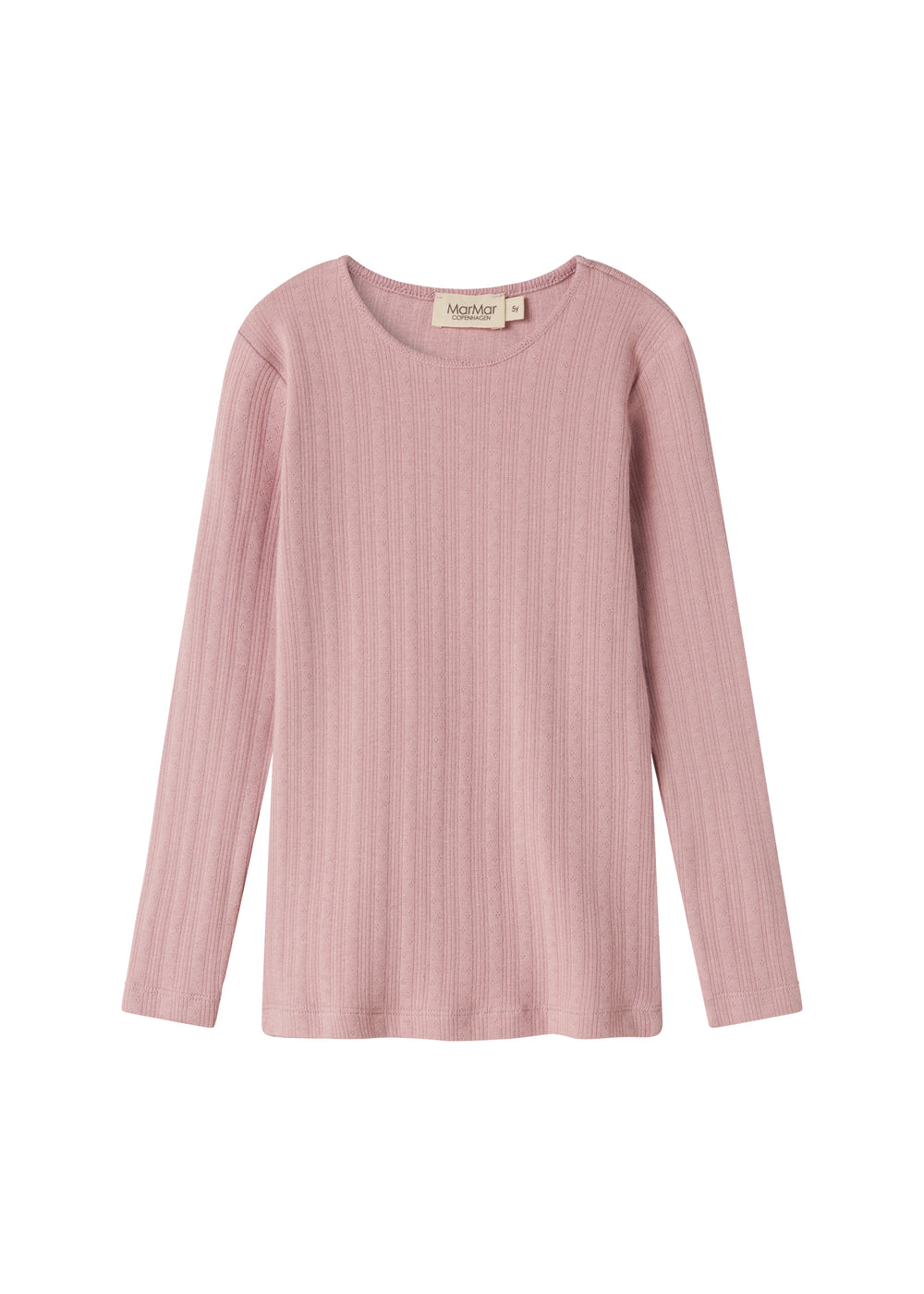 Rosa pointelle bluse til børn med lange ærmer