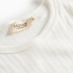 Hvidt pointelle nattøjssæt til børn med langærmet bluse