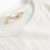 Hvidt pointelle nattøjssæt til børn med langærmet bluse