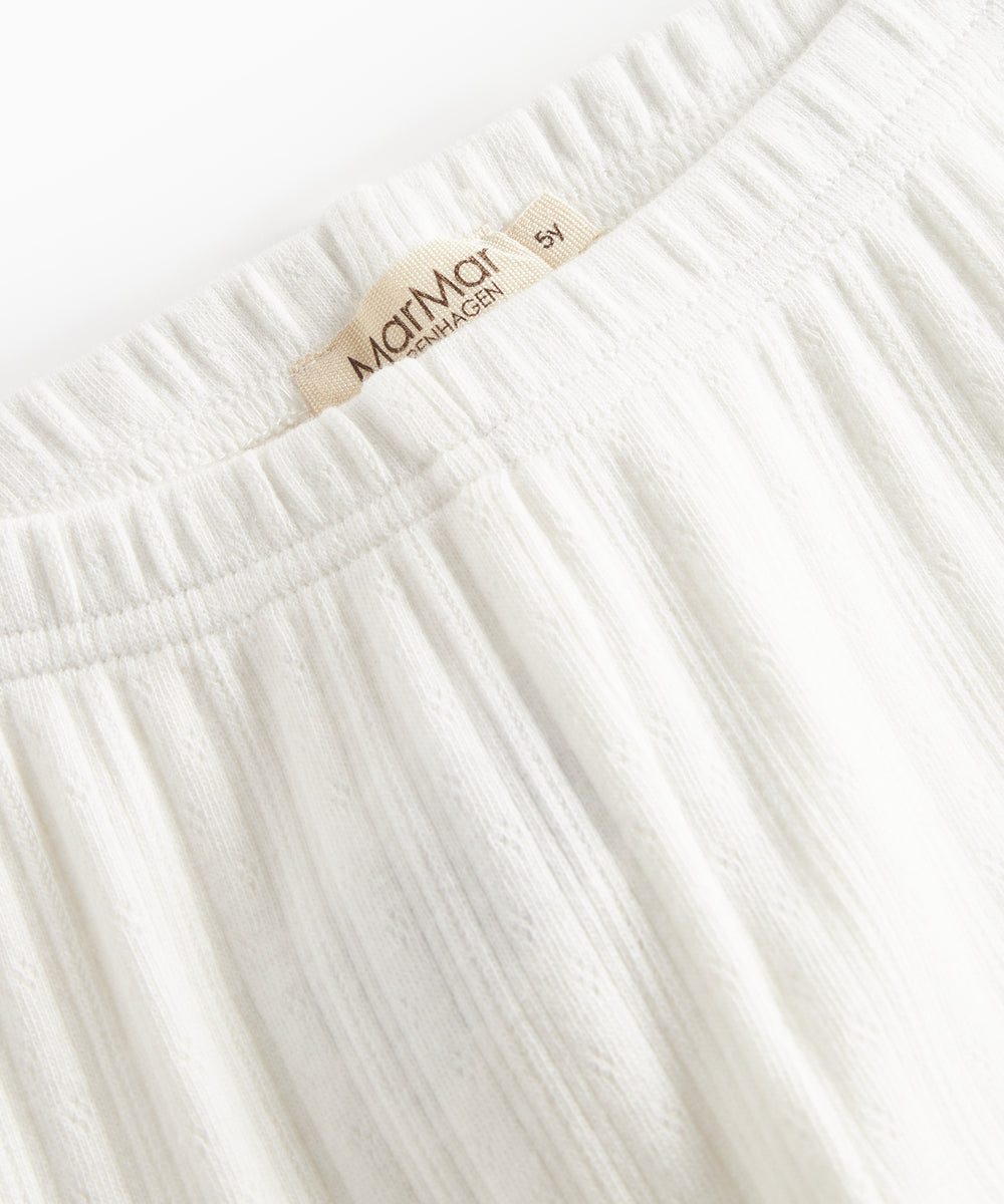 Hvidt pointelle nattøjssæt til børn med langærmet - bukser