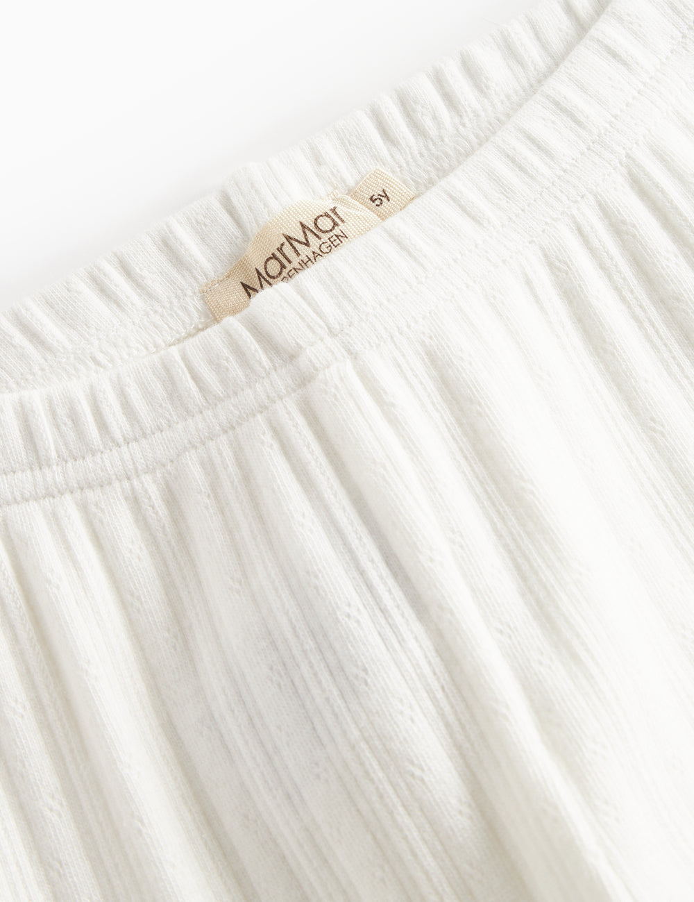 Hvidt pointelle nattøjssæt til børn med langærmet - bukser