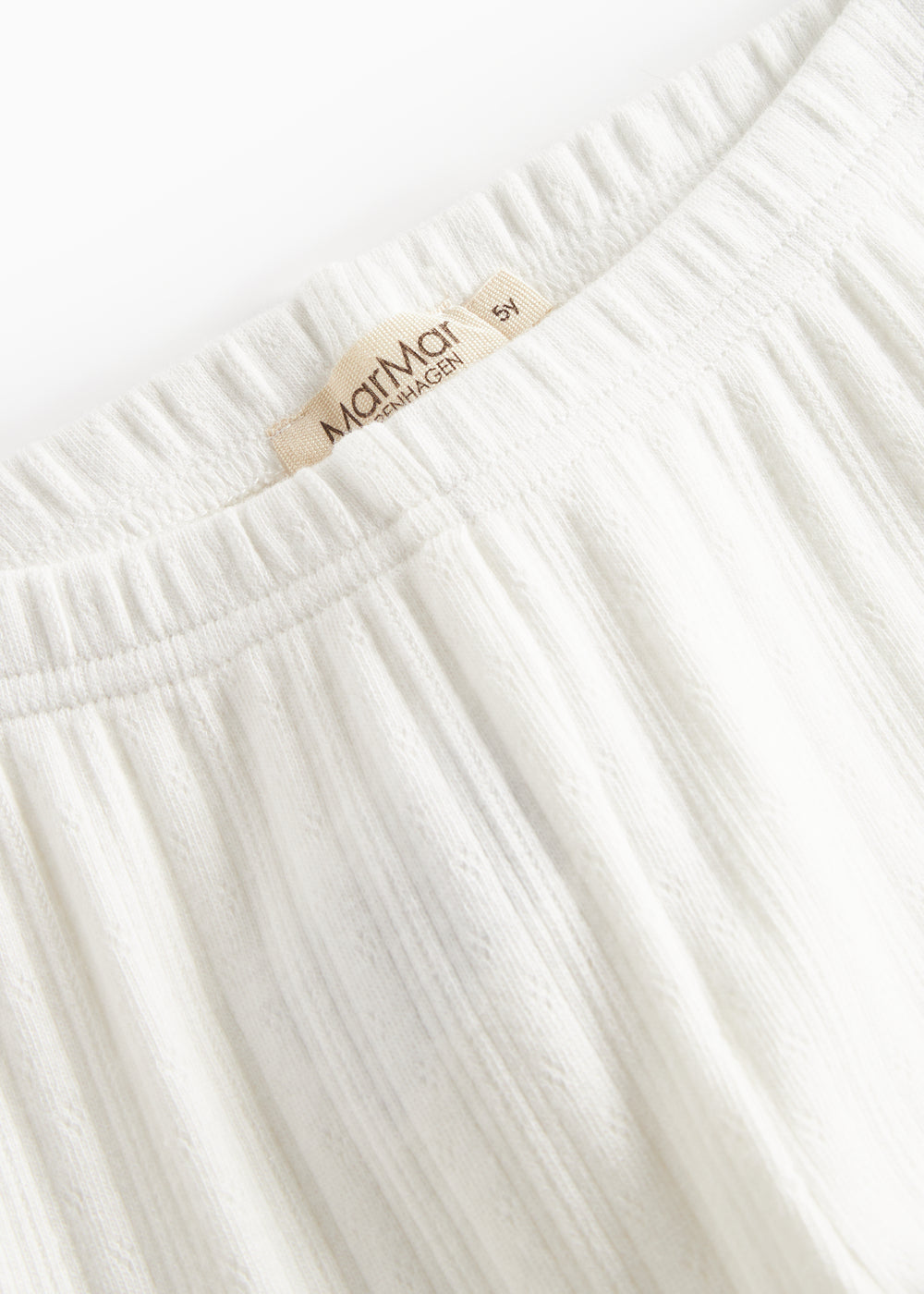 Hvidt pointelle nattøjssæt til børn med langærmet - bukser