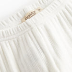 Hvidt pointelle nattøjssæt til børn med langærmet - bukser