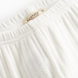 Hvidt pointelle nattøjssæt til børn med langærmet - bukser