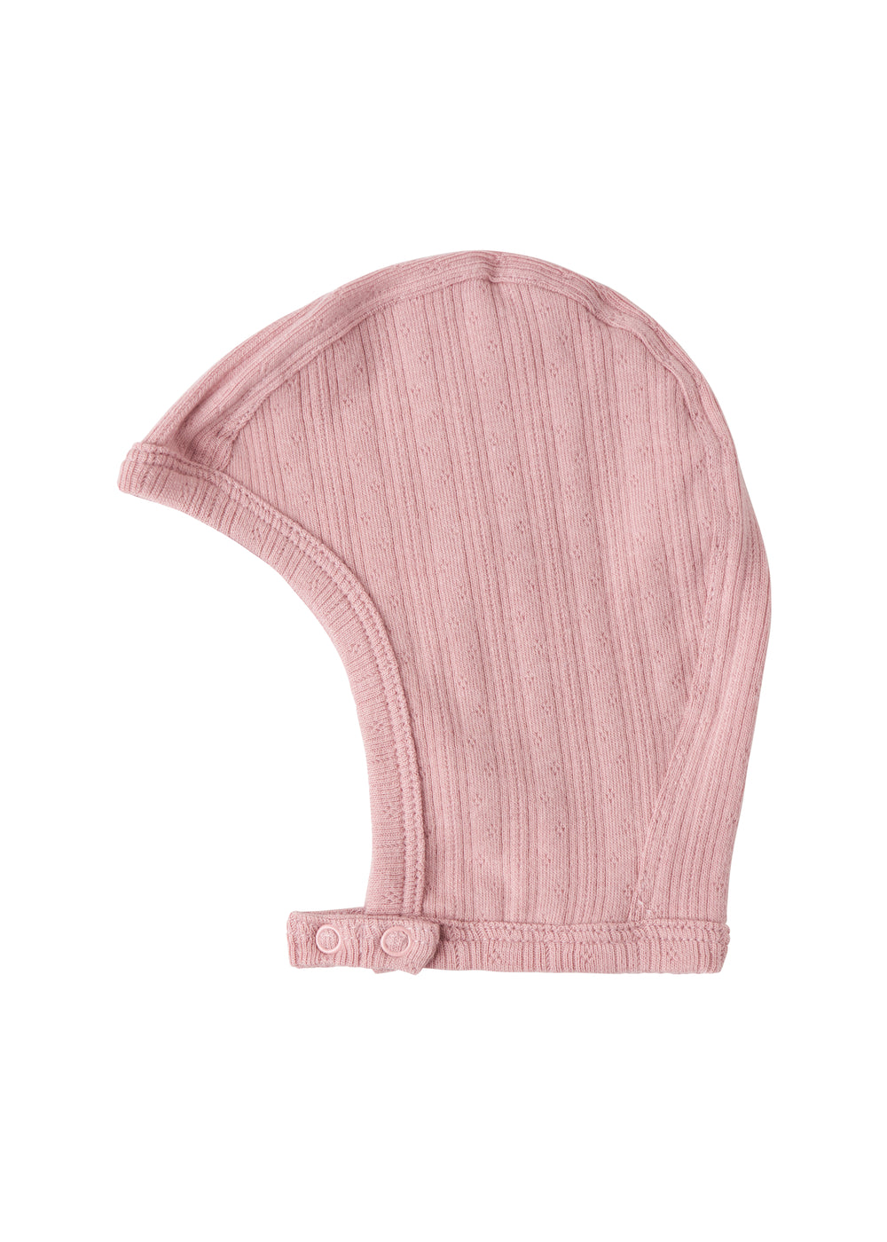 Rosa pointelle hjelm til baby