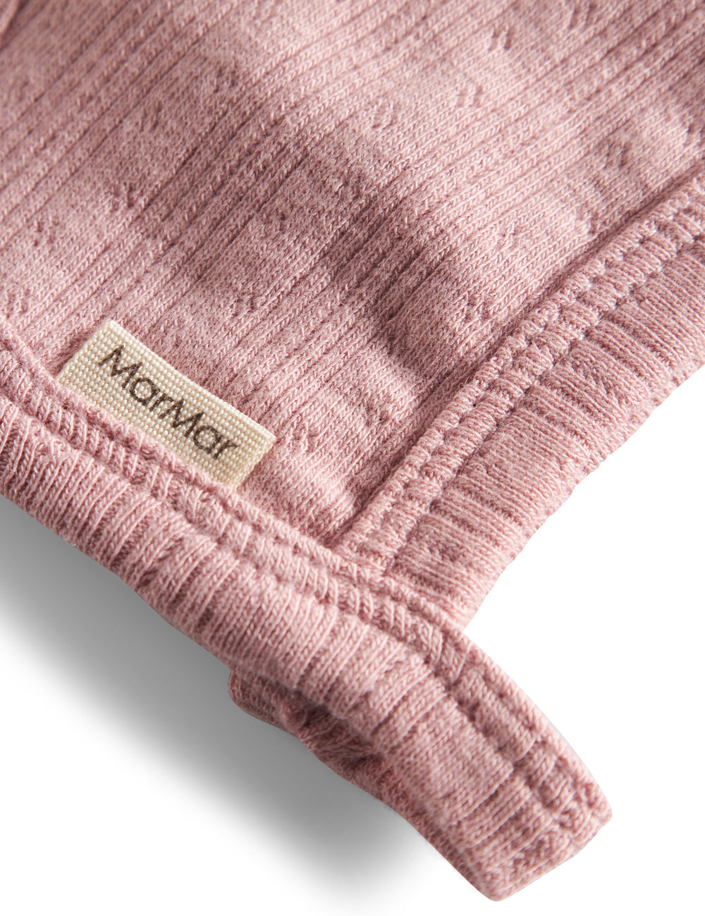 Rosa pointelle hjelm til baby