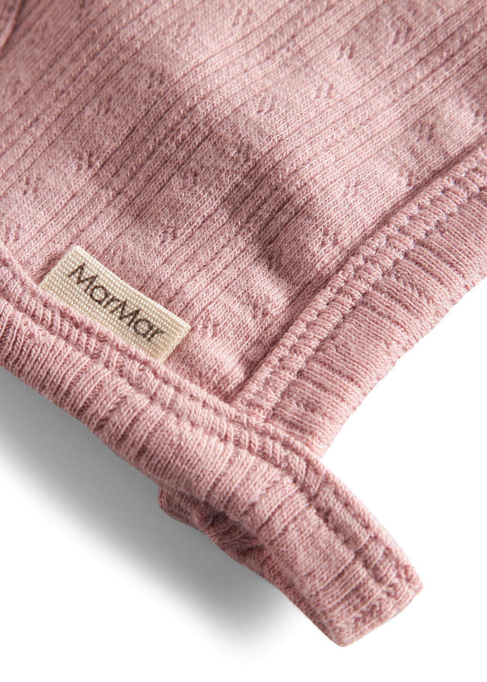 Rosa pointelle hjelm til baby