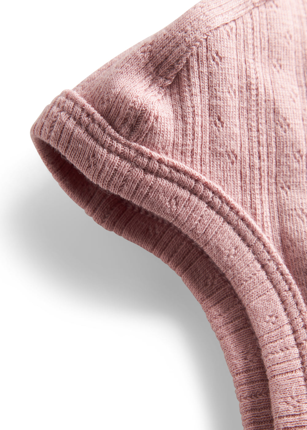 Rosa pointelle hjelm til baby