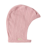 Rosa pointelle hjelm til baby