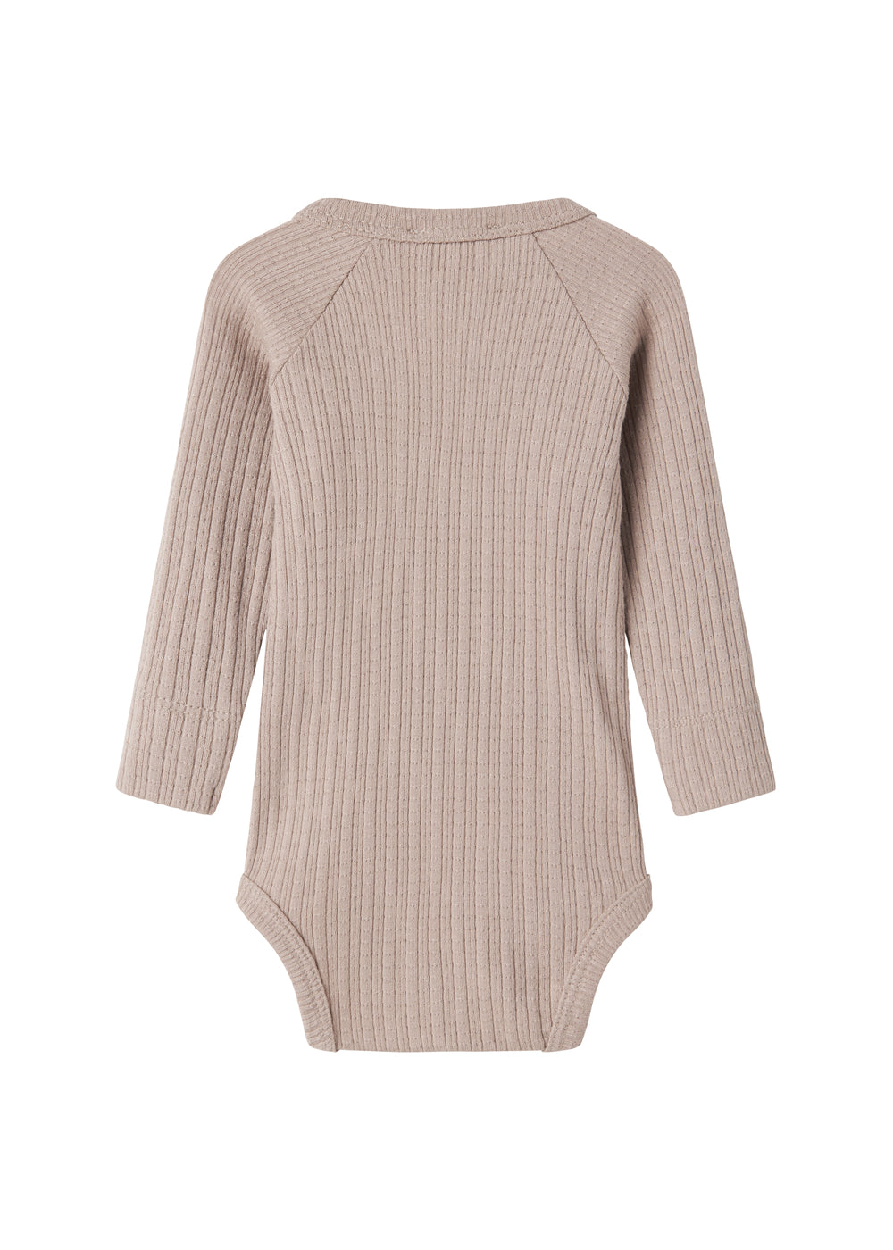 Beige pointelle slå-om body med lange ærmer til baby