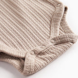 Beige pointelle slå-om body med lange ærmer til baby