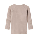 Beige pointelle slå-om bluse med lange ærmer til baby