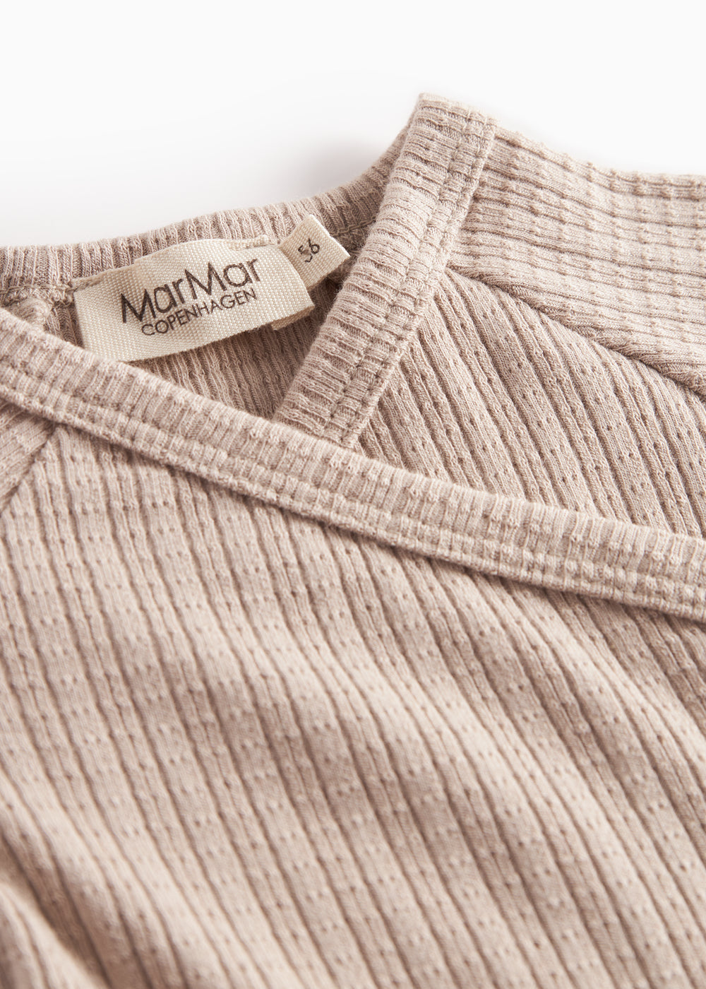 Beige pointelle slå-om bluse med lange ærmer til baby