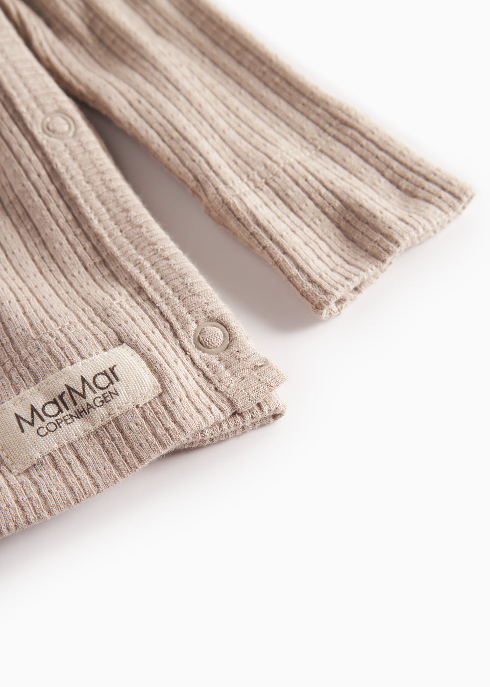 Beige pointelle slå-om bluse med lange ærmer til baby