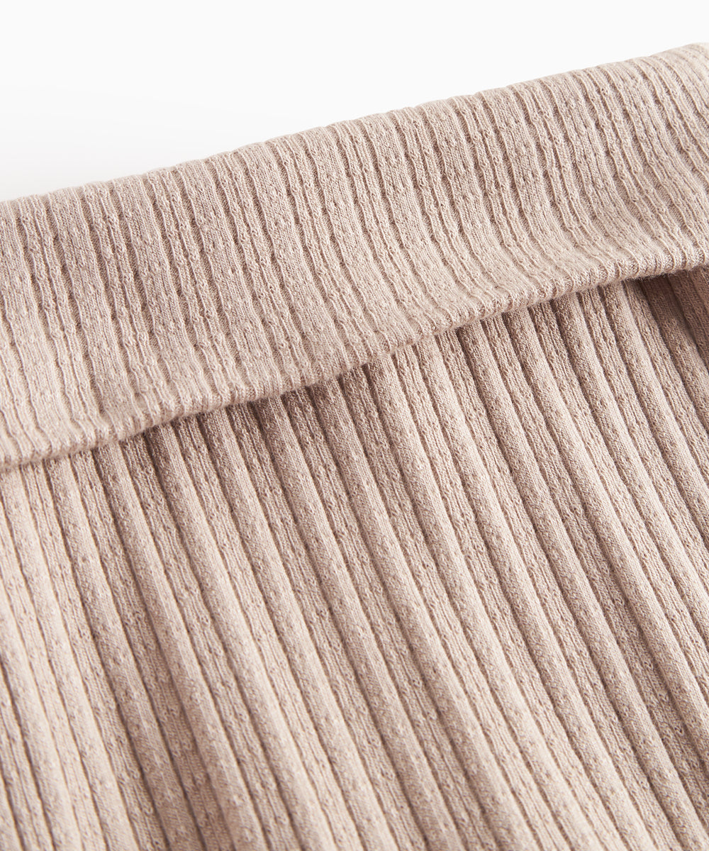 Beige pointelle bukser til baby