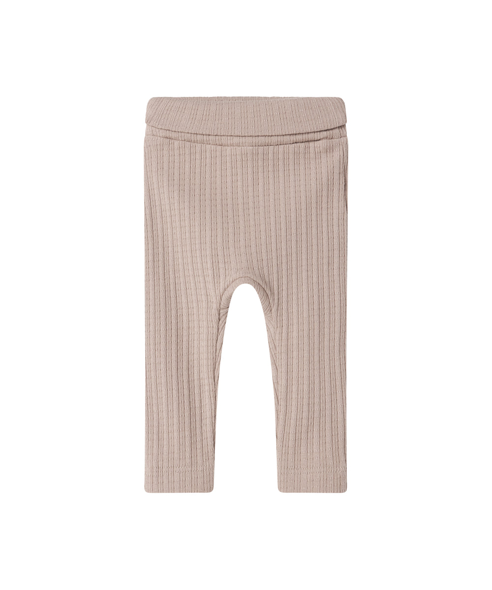 Beige pointelle bukser til baby