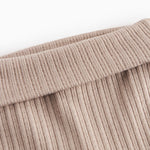 Beige pointelle bukser med fødder til baby