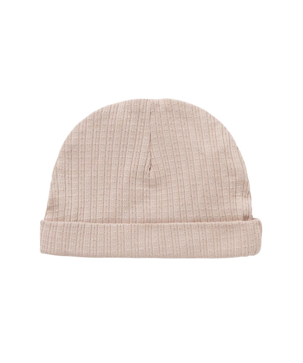 Beige pointelle hue til baby