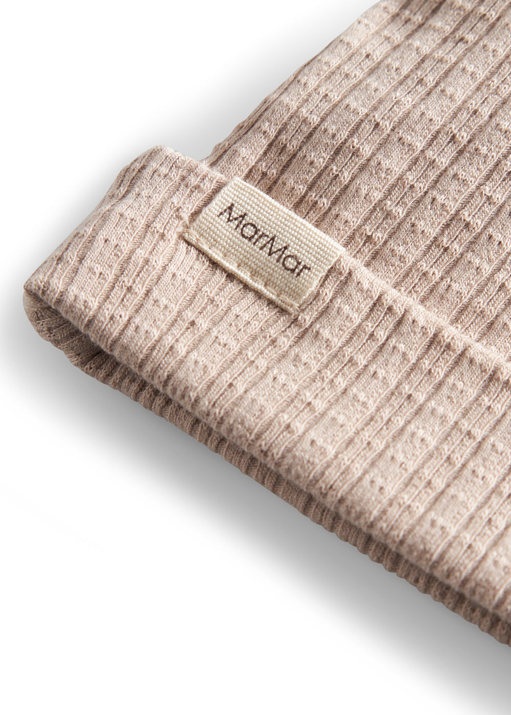 Beige pointelle hue til baby