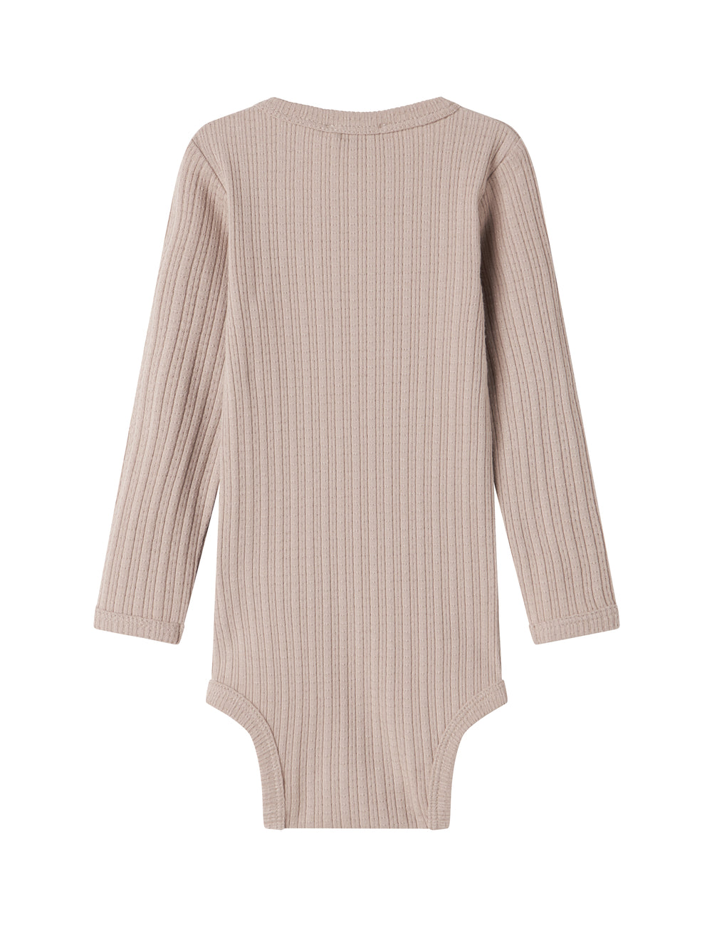 Beige pointelle body med lange ærmer til baby