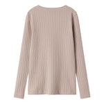 Beige pointelle bluse med lange ærmer til børn