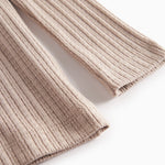 Beige pointelle bluse med lange ærmer til børn