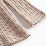 Beige pointelle bluse med lange ærmer til børn