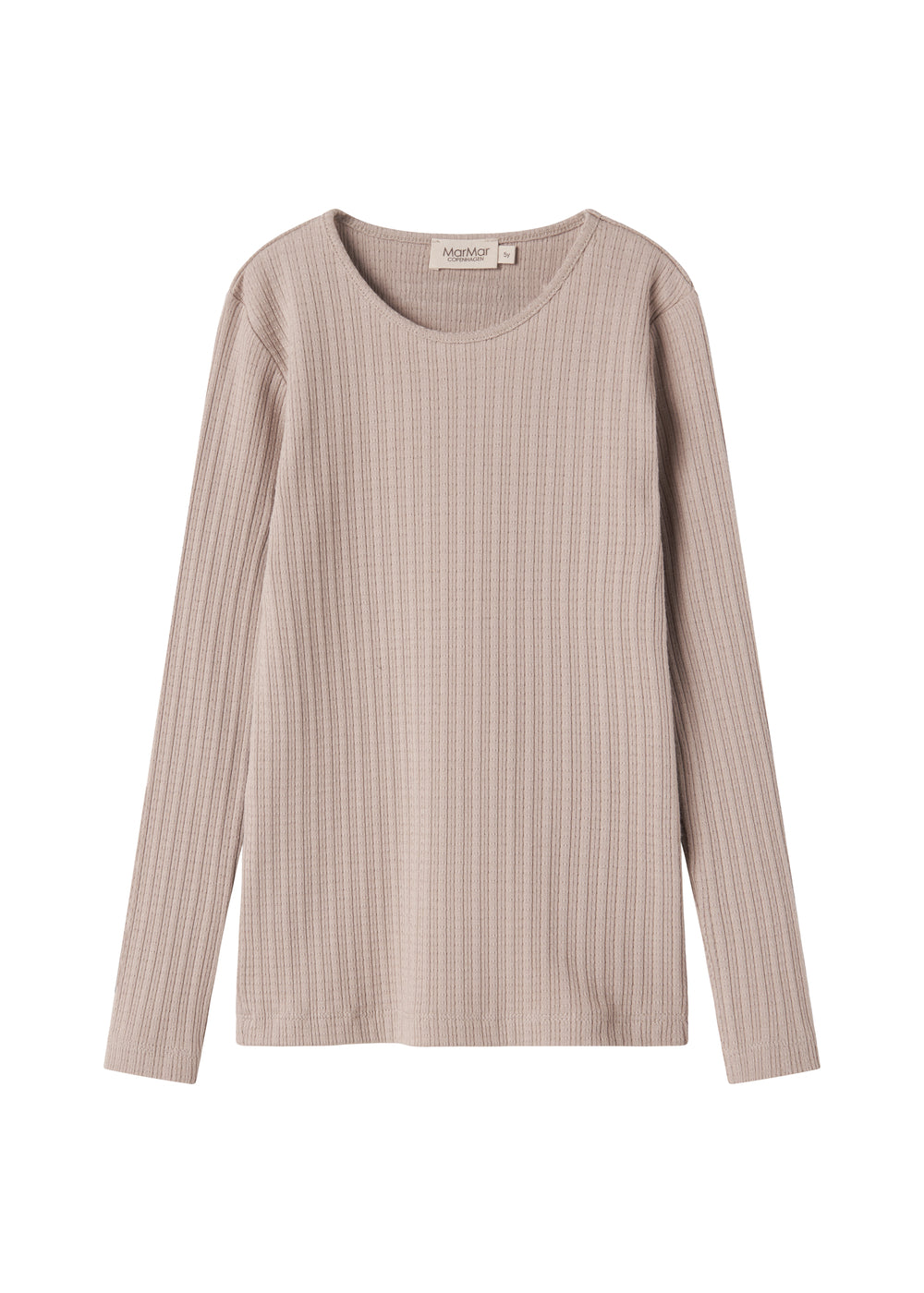 Beige pointelle bluse med lange ærmer til børn
