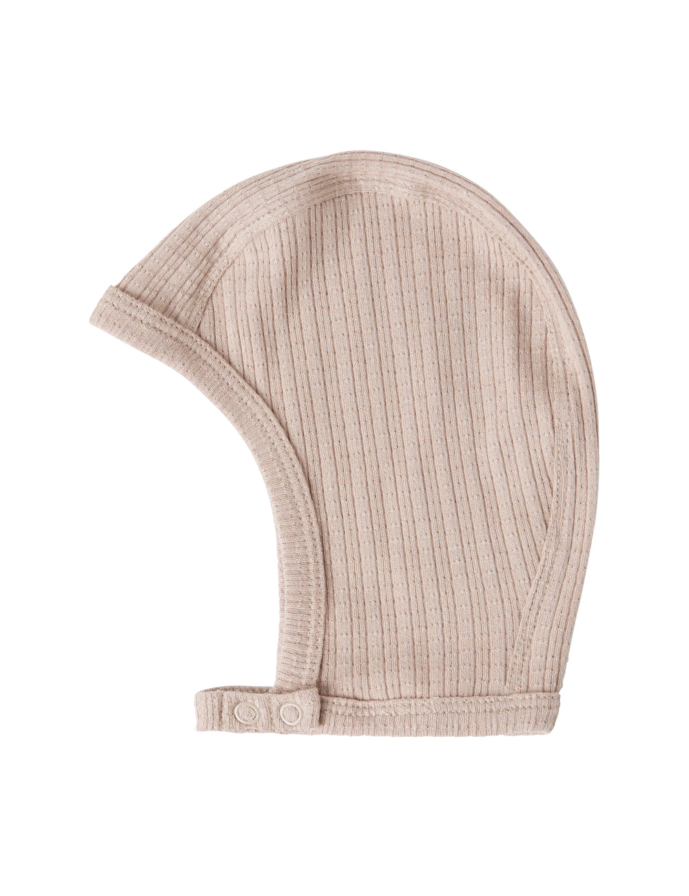 Beige ribstrikket elefanthue til børn
