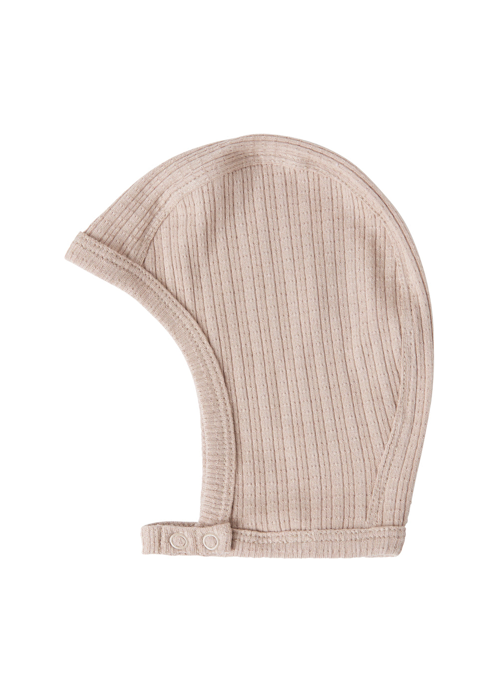 Beige ribstrikket elefanthue til børn