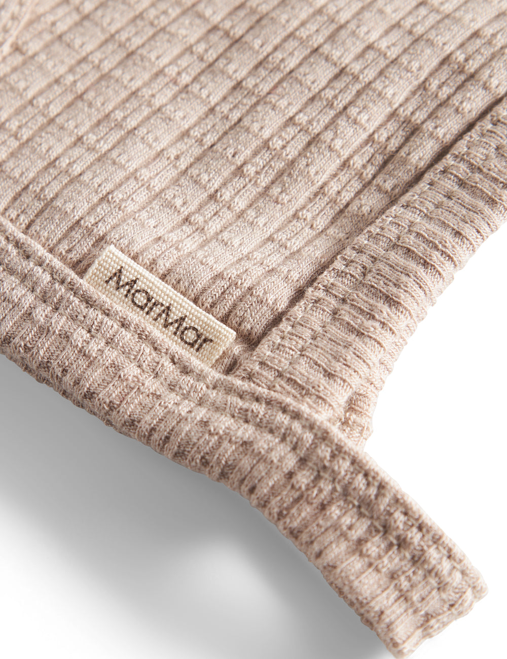 Beige rillede elefanthue til børn