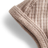 Beige ribstrikket elefanthue til børn