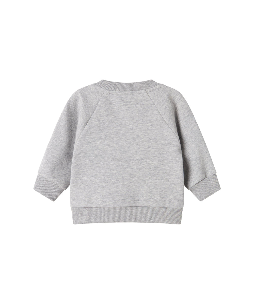 Grå sweatshirt til børn set bagfra