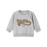Grå sweatshirt til børn med guld broderet logo foran