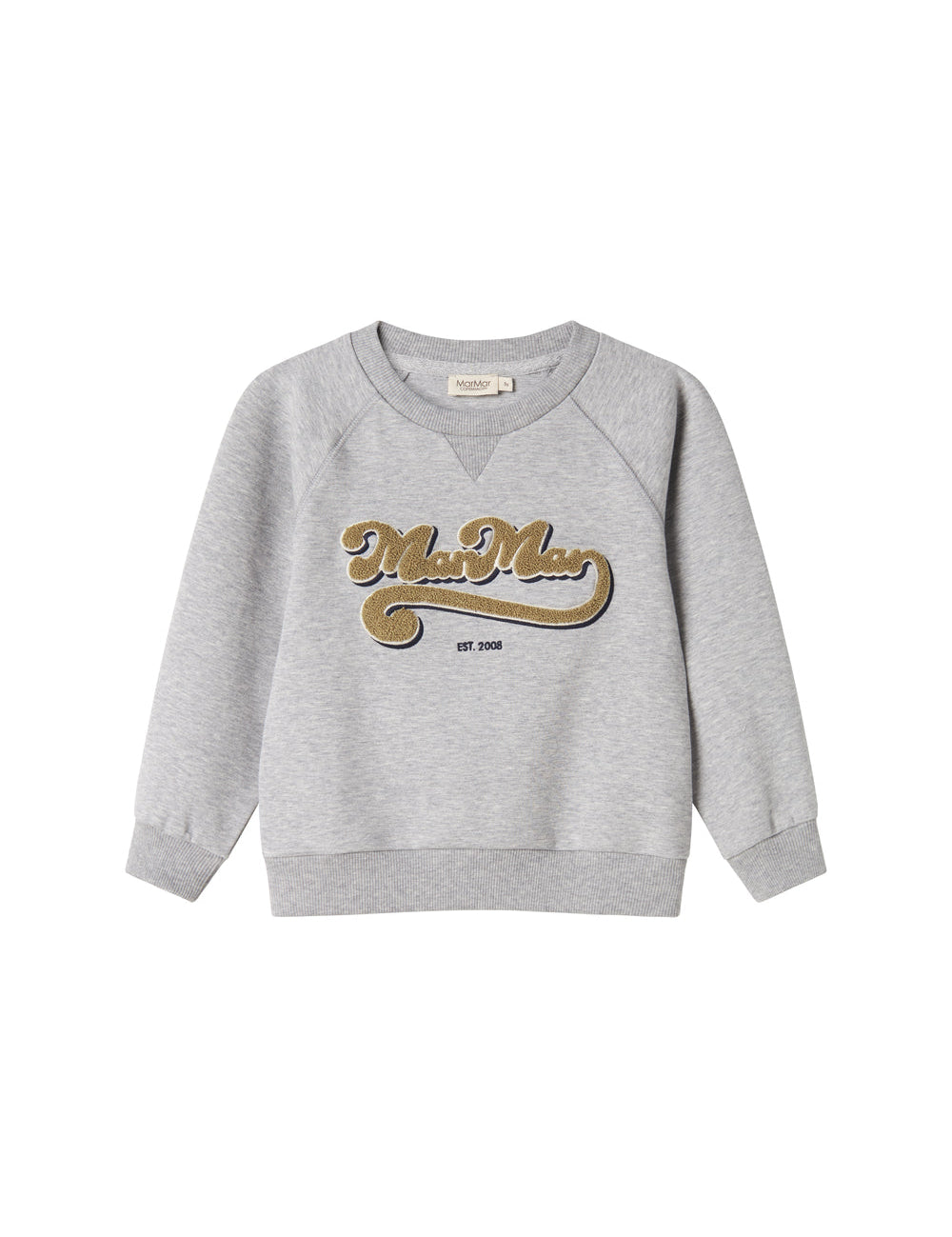 Grå sweatshirt til børn med gyldent broderet logo foran