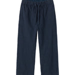 Mørkeblå løse bukser til børn med elastik i taljen